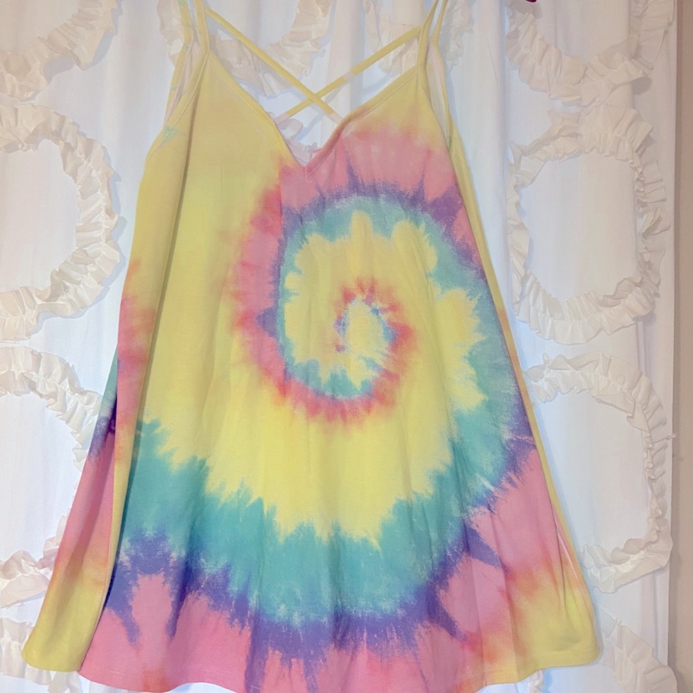 Bright and Summery sleeveless top! Tye Dye!